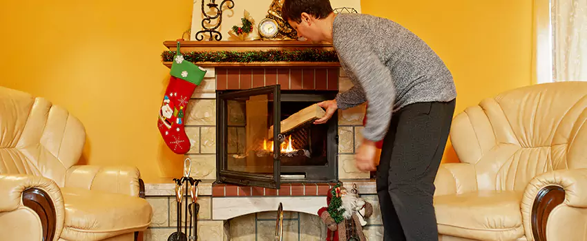 Rusted Metal Fireplace Restoration in University Place, Washington
